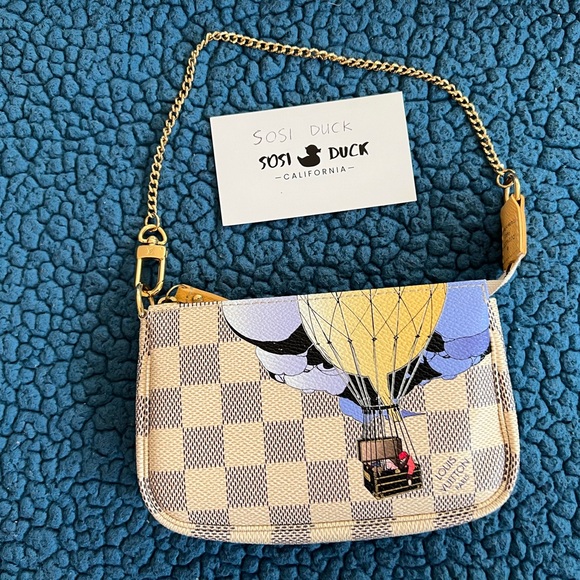 Louis Vuitton Handbags - Mini Pochette Accessories Damier Azur Limited Edition Illustre Hot Air Balloon